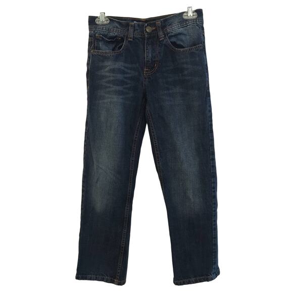 Akademiks Size 8 Kids Dark Wash Jeans Back Button Pockets - Picture 1 of 4
